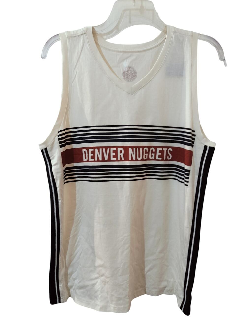 M1204) NBA Cream Denver Nuggets Muscle Tank Tee (A/Large , US M)